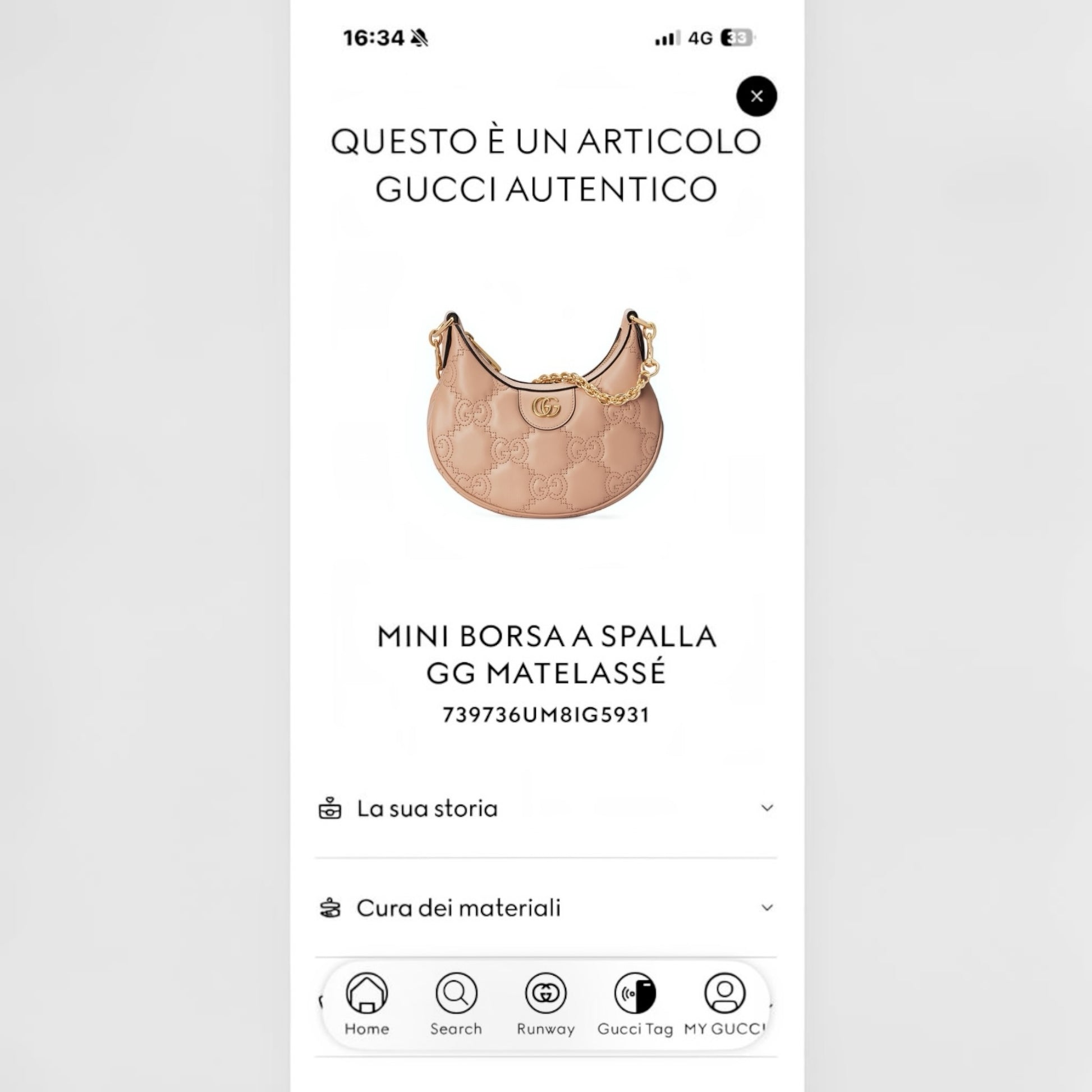 Mini borsa a spalla Borse Vintage Gucci GG Matelassé in pelle beige con logo dorato e catena decorativa