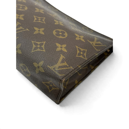 Pochette Louis Vuitton Pochette Accessori Da Viaggio Borse Vintage in tela Monogram marrone con chiusura a zip