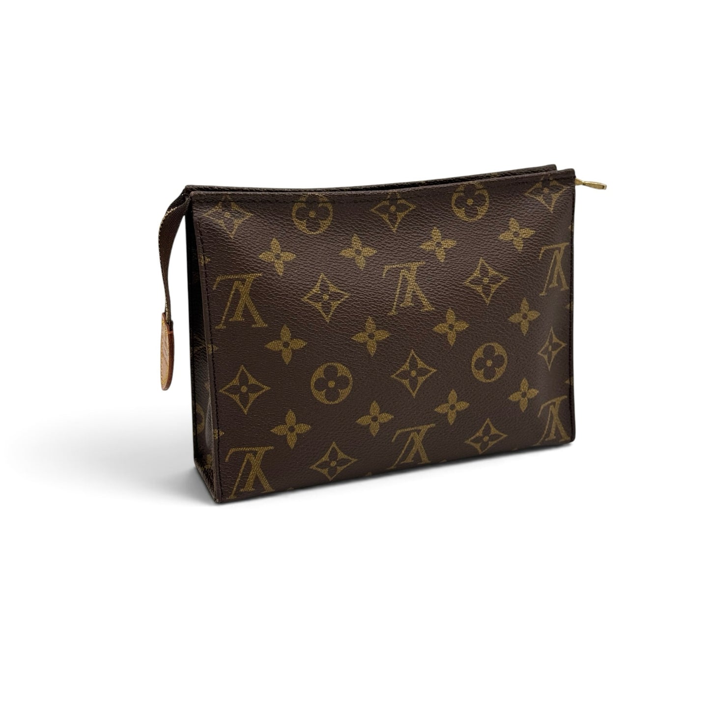 Pochette Borse Vintage Louis Vuitton in tela Monogram marrone con dettagli in pelle e chiusura a zip dorata