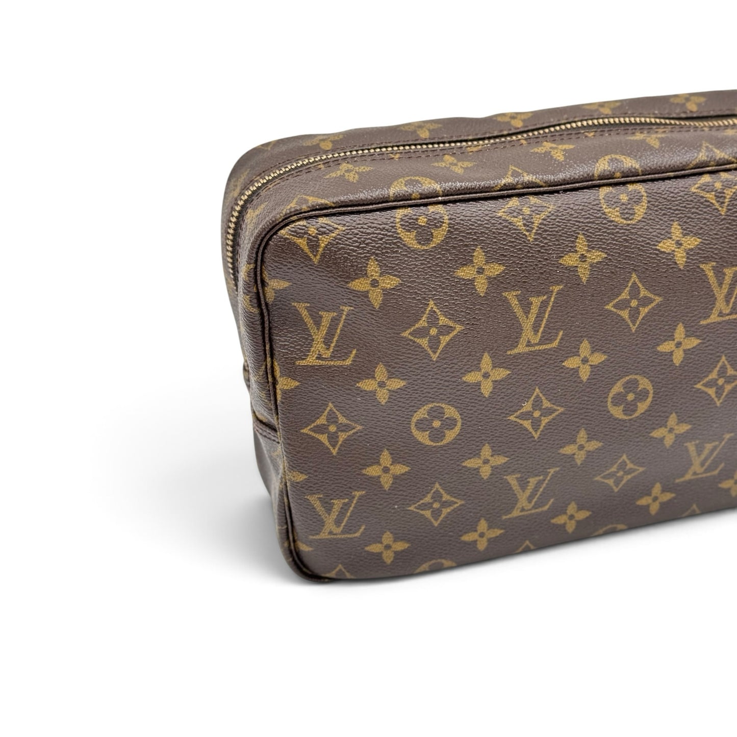 Pochette Louis Vuitton Pochette Accessori Vintage Borse Vintage in tela Monogram marrone con dettagli dorati