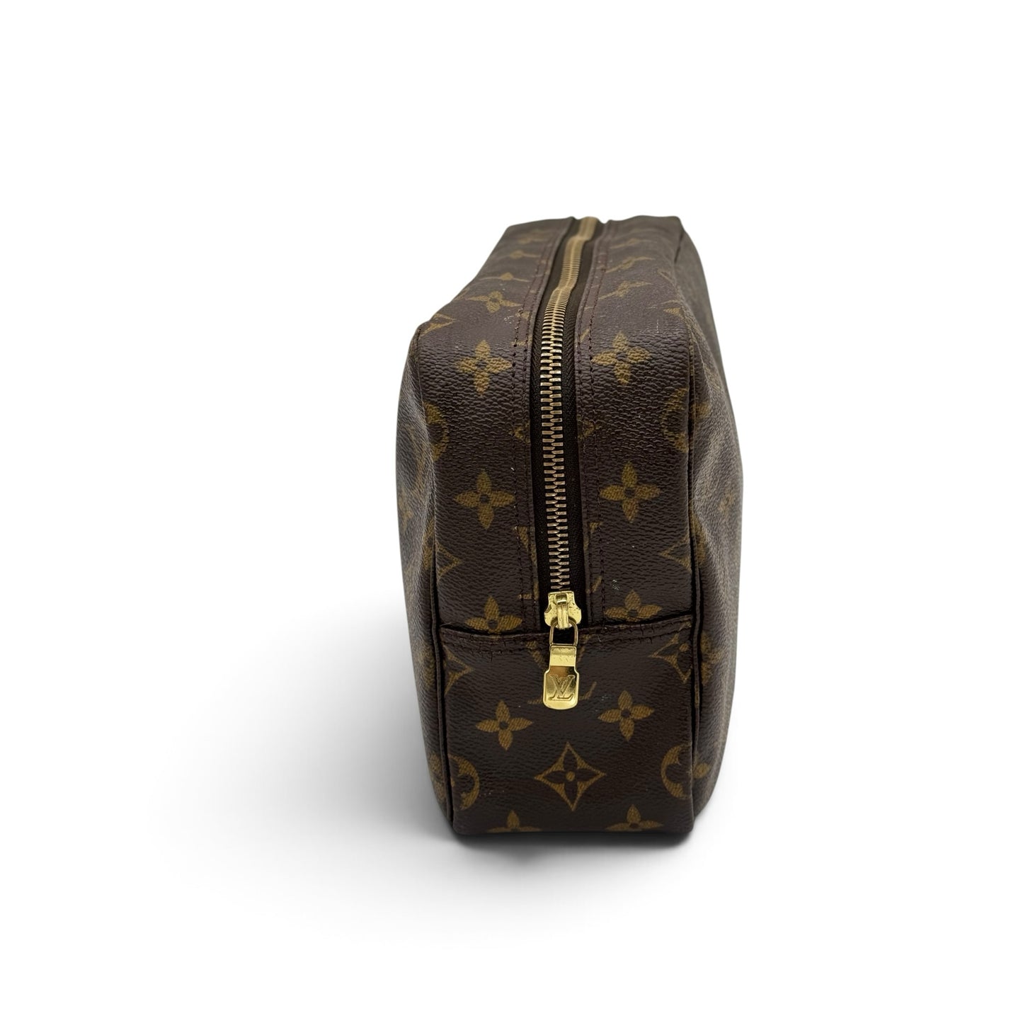 Pochette Louis Vuitton Pochette Accessori Vintage Borse Vintage in tela Monogram marrone con dettagli in metallo dorato