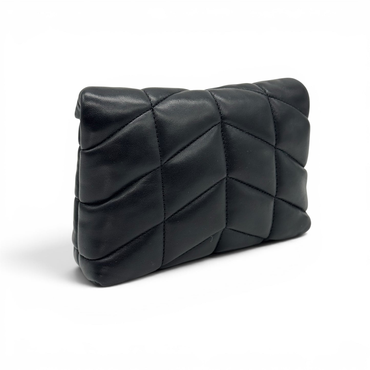 Pochette Borse Vintage Saint Laurent in pelle nera trapuntata con lavorazione matelassé e design elegante