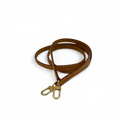 Tracolla Borse Vintage Louis Vuitton in pelle color cuoio con cuciture a contrasto e moschettoni in metallo dorato