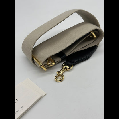 Tracolla regolabile in tessuto beige con ganci in metallo dorato per borsa Borse Vintage Gucci GG Matelassé